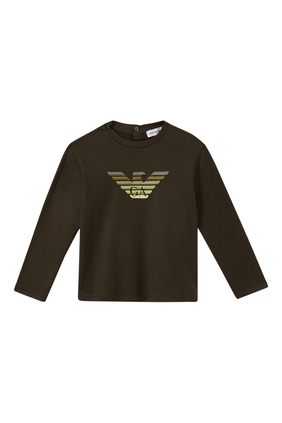 Embroidered Eagle Long-Sleeve T-Shirt